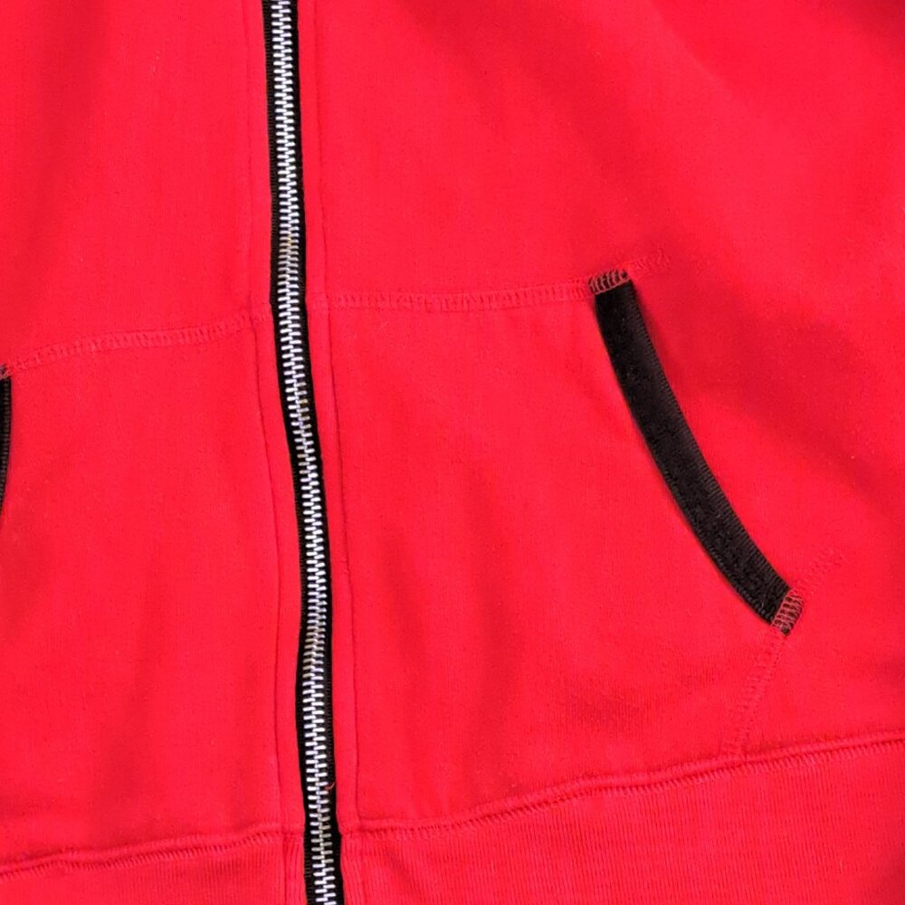 PINK Victoria's Secret Limited Edition Red Zip Hoodie XS | White & Black Stripe - Picture 9 of 11